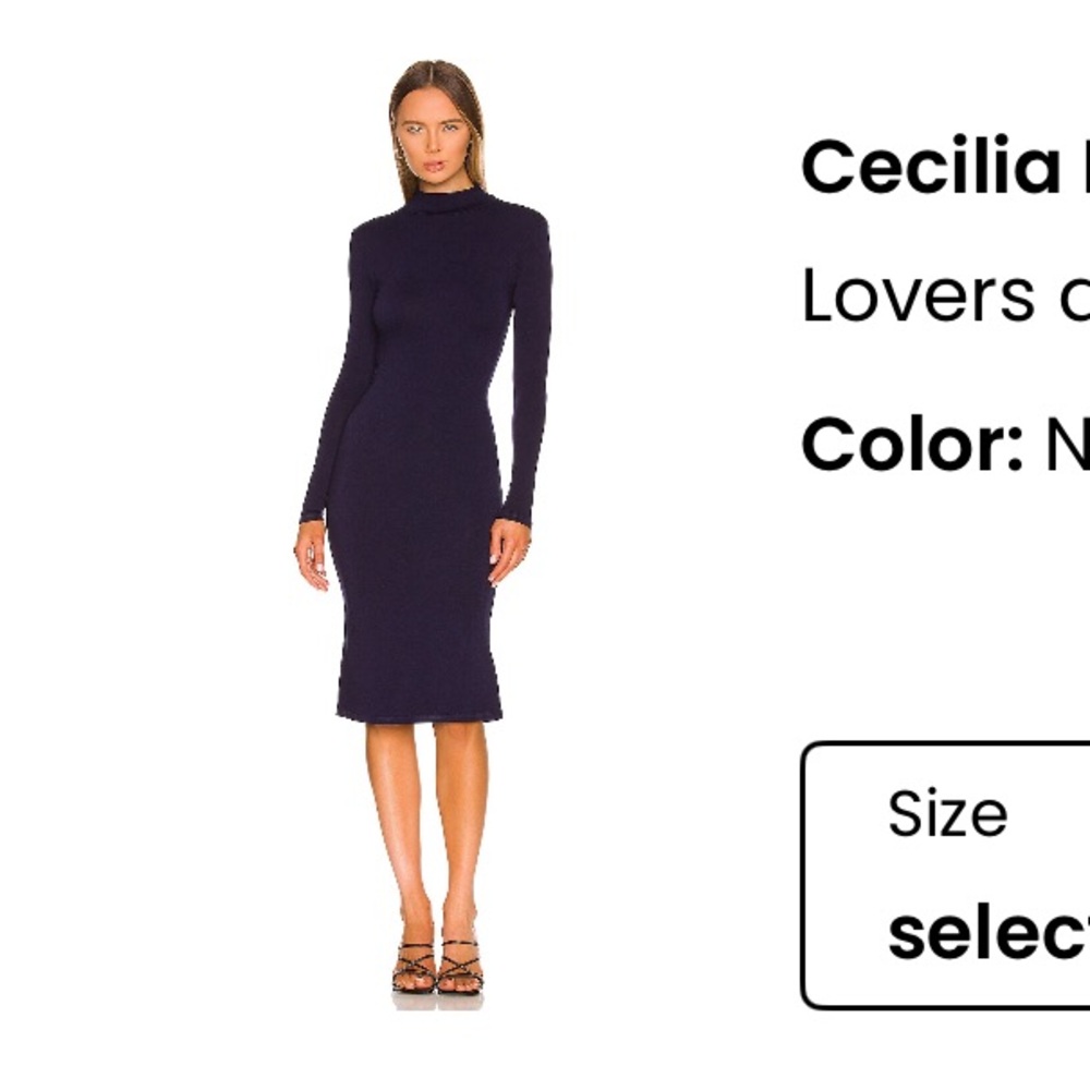 Lovers + Friends Navy Blue Midi Dress
